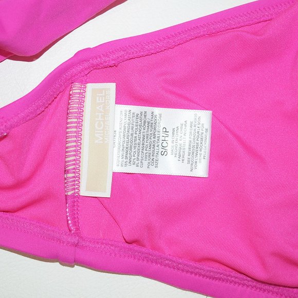 New MICHAEL Michael Kors Logo Bar High Neck Bikini Top / Size S/P - Picture 10 of 12